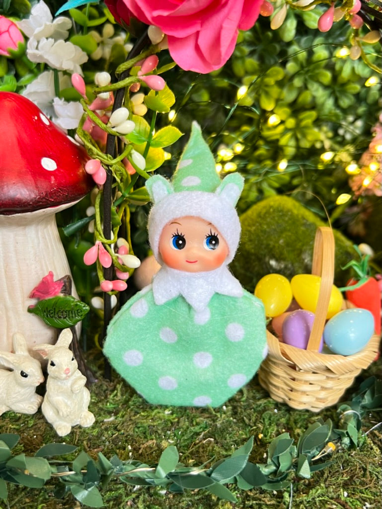 Easter green bunny baby elf