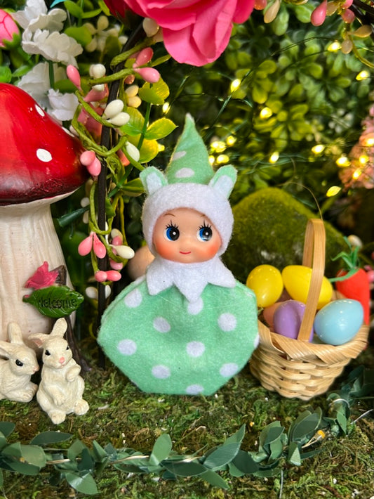 Easter green bunny baby elf