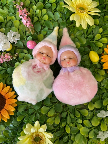 Set of two fluffy soft baby elves