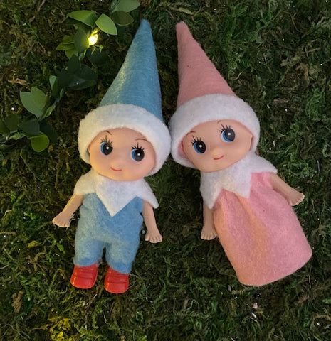 Baby elf twins pink and blue