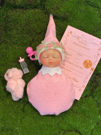Sleeping baby elf girl